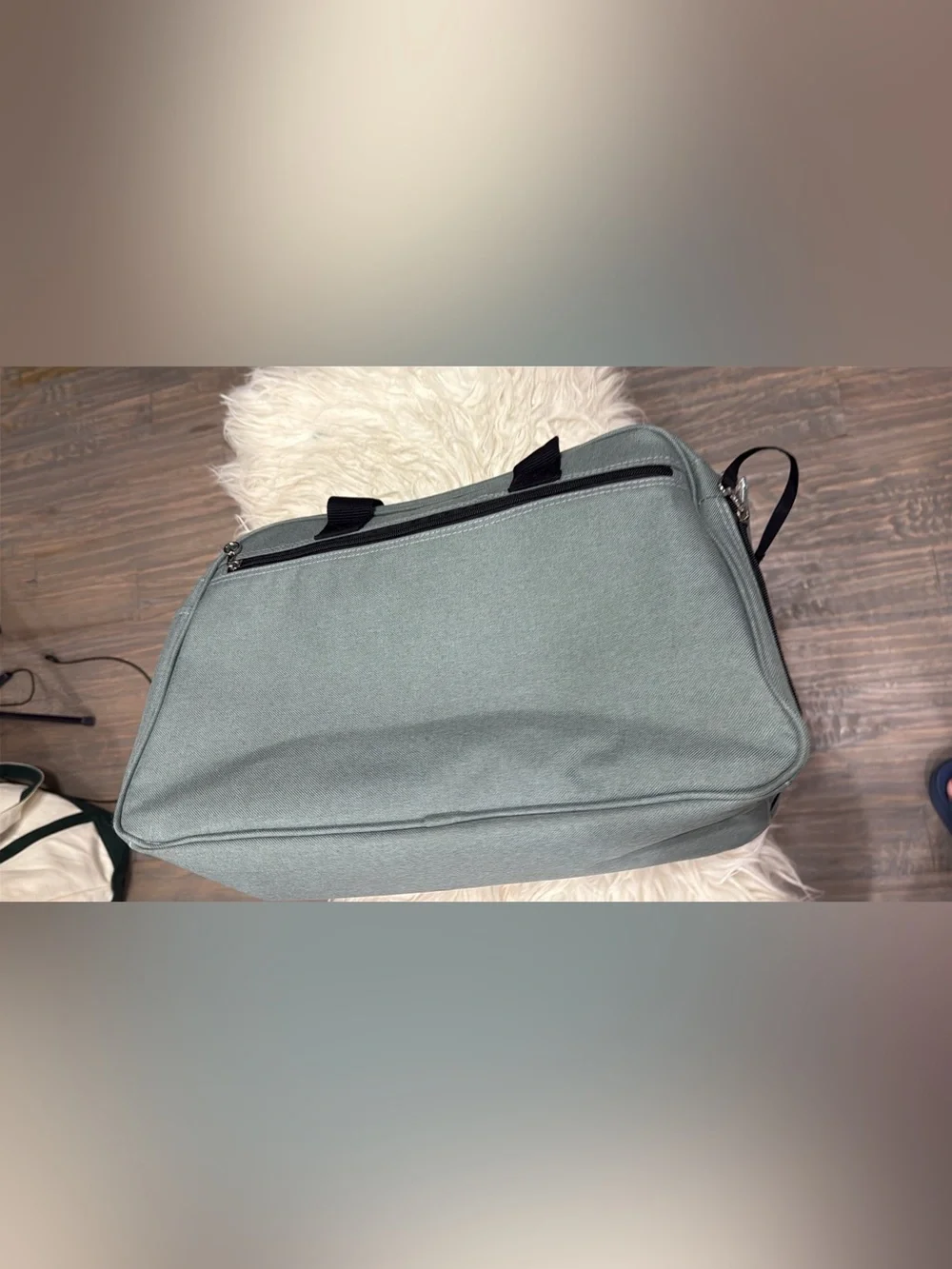 Diaper duffel bag with sleeping section for baby